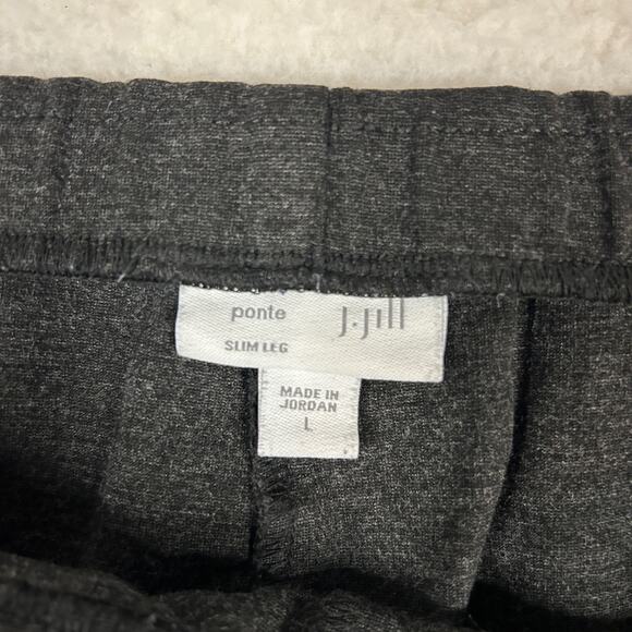 J Jill Womens Size L Ponte Slim Leg Pull On Pants Casual Classic Dress Dark Gray - Picture 7 of 10